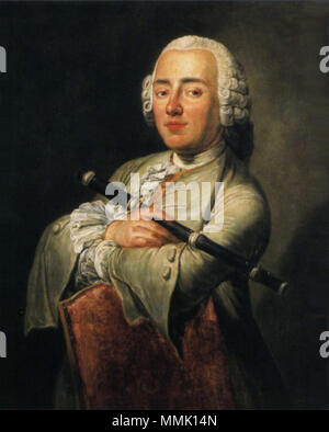 Portrait of Johann Wilhelm Ludwig Gleim (1719-1803). circa 1750. Gleim (Hempel) Stock Photo
