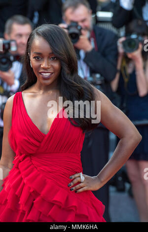 Cannes, France. 11th May 2018.  Aja Naomi King attends the screening of 'Ash Is The Purest White (Jiang Hu Er Nv)' during the 71st annual Cannes Film Festival at Palais des Festivals on May 11, 2018 in Cannes, France Credit: BTWImages/Alamy Live News Stock Photo