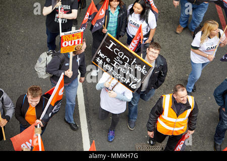 London, UK. 12th May 2018. London, UK. 12th May 2018. London, UK. 12th May 2018.A young protestor holds a banner for Votes at 16 during the TUC march and rally, 12 May 2018. Credit: Kevin Frost/Alamy Live News Credit: Kevin Frost/Alamy Live News Credit: Kevin Frost/Alamy Live News Stock Photo
