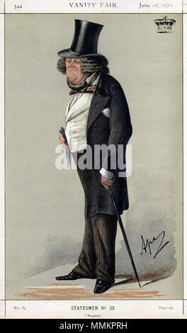 . Caricature of William Ward, 1st Earl of Dudley (1817-1885). Caption read 'Property'.  . 1870.   Carlo Pellegrini  (1839–1889)     Alternative names Singe, Ape  Description Italian artist and caricaturist  Date of birth/death 25 March 1839 22 January 1889  Location of birth/death Capua London  Work location London  Authority control  : Q935877 VIAF: 91408204 ISNI: 0000 0001 1684 9584 ULAN: 500106277 LCCN: n94116782 NLA: 35070756 WorldCat Earl of Dudley Vanity Fair 18 June 1870 Stock Photo