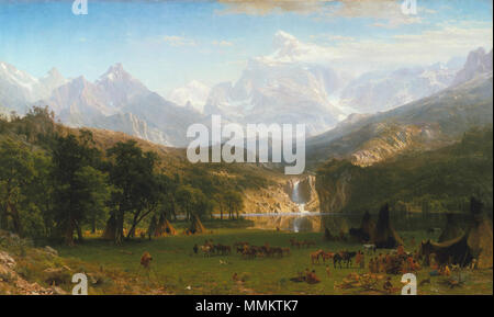 07.123 English: The Rocky Mountains, Lander's Peak . 1863. Bierstadt LandersPeak 1863 Stock Photo