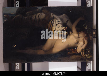 Bacchante jouant avec un tigre - V Brun - musée d'art et d'histoire de Saint-Brieuc, DOC 61 Stock Photo