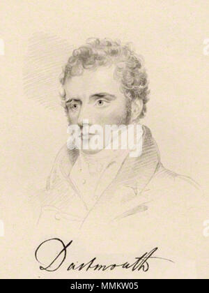 . English: William Legge, 4th Earl of Dartmouth (1784-1853)  by Frederick Christian Lewis Sr, after  Joseph Slater, stipple engraving, 1831 17 4thEarlOfDartmouth Stock Photo