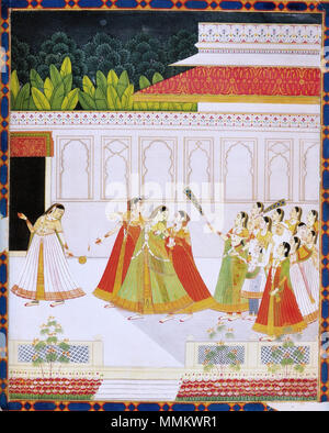 . English: New entrant to a princes harem. Jaipur, late 18 century, National Museum New Delhi  . 27 May 2012, 16:30:50. anonimus 4 New entrant to a princes harem. Jaipur, late 18 century, National Museum New Delhi (2) Stock Photo