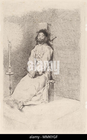 Francisco de Goya, The Garroted Man, Spanish, 1746 - 1828, in or before 1780, etching and (burin?) on smooth wove paper [second edition impression printed about 1830], Rosenwald Collection Goya - The Garroted Man Stock Photo