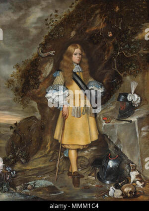 Moses ter Borch (1645-1667) Memorial Portrait of Moses ter Borch (1645-1667).. between 1667 and 1669. Borch, Gerard Ter II and Borch, Gesina - Memorial Portrait of Moses ter Borch - 1667-69 Stock Photo