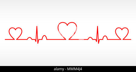 Vector Heart cardiogram charts pattern Stock Photo