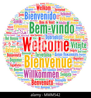 Welcome word cloud in different languages Stock Photo