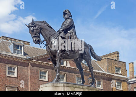 London, Westminster.  The equestrian statue of Prince George, Duke of Cambridge in Whitehall Stock Photo