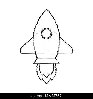 Rocket sketch start up. Vector rocket sketchy, sketch launch up idea illustration Stock Vector