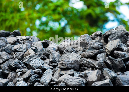 pile of coal - natural black background Stock Photo