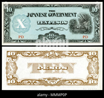 English: Japanese Government (Philippines)-10 Pesos (1943) The 