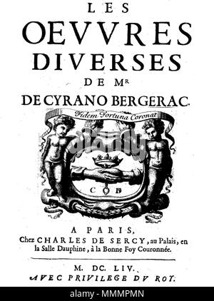 Cyrano de Bergerac, Savinien de (1619-1655). Les oeuvres diverses. 1654. Cyrano-Les Œuvres diverses, 1654 1 Stock Photo