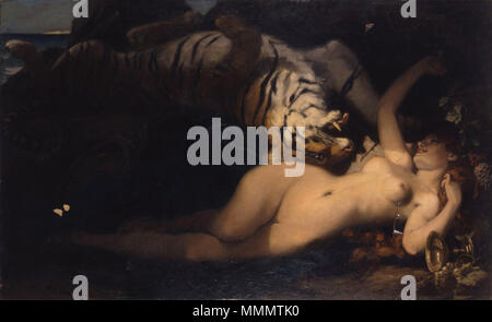 Bacchante jouant avec un tigre - V Brun - musée d'art et d'histoire de Saint-Brieuc, DOC 61b Stock Photo