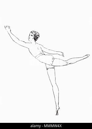 . English: Arabesque - Carlo Blasis - Fig. 3 pl. XI - Traité élémentaire, théorique et pratique de l'Art de la Danse, 1820 54 Arabesque Blasis 3 Stock Photo