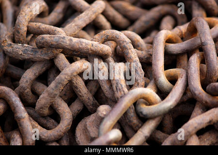 photo of old rusty chain as background Stock Photo