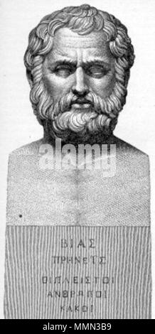 . English: Bias, ancient Greek statesman and philosopher.  . published 1885. This file is lacking author information. 83 Bias of Priene Stock Photo