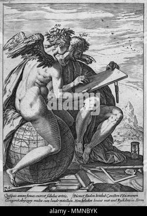 Art and sight.. second half of 16th century. Goltzius Art and sight Stock Photo