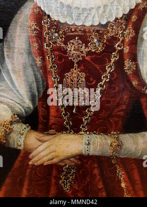 Portrait of Krystyna Lubomirska (detail).. circa 1600. Anonymous