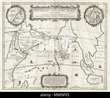 Map of the Indian Ocean, published in 1660 by Pieter Goos (1616-1675 ...