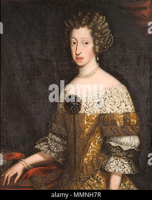 Portrait of Maria Anna of Neuburg (1667-1740), Queen of Spain. circa 1690. Unsigned - Maria Anna of Neuburg , Wife of Charles II of Spain c.1690 fs Stock Photo