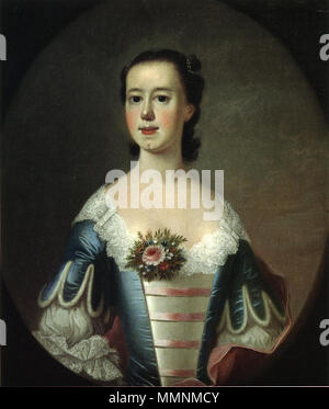 Portrait of Mrs. Thomas Lynch (Elizabeth Allston Lynch) courtesy of Reynolda House Museum of American Art. 1755. Elizabeth Allston Lynch Jeremiah Theus Stock Photo