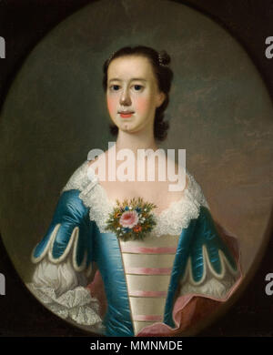 .  English: 'Mrs. Thomas Lynch'. Courtesy of Reynolda House Museum, Winston-Salem, North Carolina.  . 1755. Mrs Thomas Lynch Jeremiah Theus Stock Photo