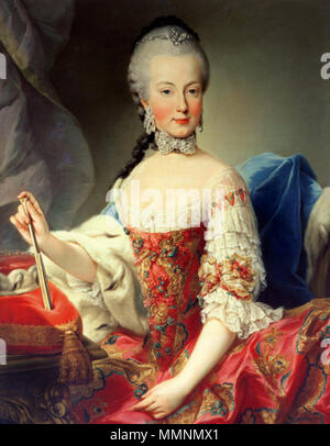 Portrait of Archduchess Maria Amalia of Austria (1746-1804). 1760s. Maria Amalia of Habsburg Lorraina Parma Stock Photo