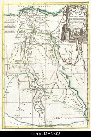 1762 Bonne Map of Egypt Stock Photo - Alamy