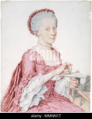 . Archduchess Maria Amalia of Austria, Duchess of Parma and Piacenza  Portrait of Archduchess Maria Amalia of Austria (1746-1804). 1762. Maria Amalia of Austria 1762 by Liotard Stock Photo