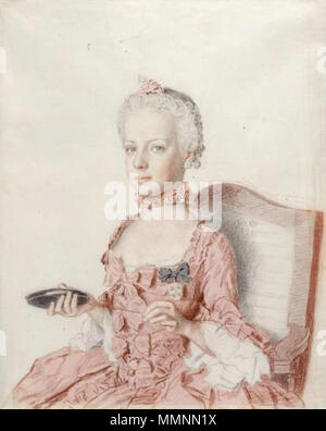 Portrait of Archduchess Maria Antonia of Austria (Marie Antoinette) (1755-1793). 1762. Maria Antonia of Austria 1762 by Liotard Stock Photo