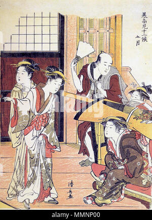 . English: Torii Kinoyaga: Fifth month of the twelve 12 pictures of southern beauties, 1783, 27x20 cm.  . 1783. Torii Kiyonaga /1752-1815) KIYONAGA-5th month Stock Photo