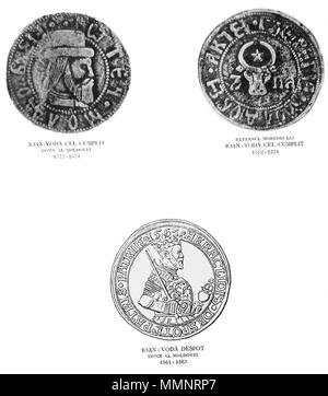 . Coins of Ioan Iacob Heraclid (Despot of Moldavia 1561-63) and John III the Terrible (Voivode of Moldavia 1572-74).  . 16th century. This file is lacking author information. 2 062 - Ioan cel Cumplit si Ioan Despot Stock Photo