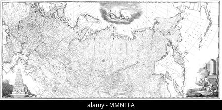 . A map on the Wikimedia Commons saved in PNG, TIFF, and GIF formats in grayscale and black and white colormaps 6 1787 Wall Map of the Russian Empire - Geographicus - b&amp;w with PNG's Deflate compression Stock Photo