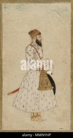 . English: A Nawab of Mughal dynasty, India, 17th-18th century. Color and gold on paper.  . 17th-18th century.. Unknown 21 A Nawab of Mughal dynasty, India, 17th-18th century Stock Photo