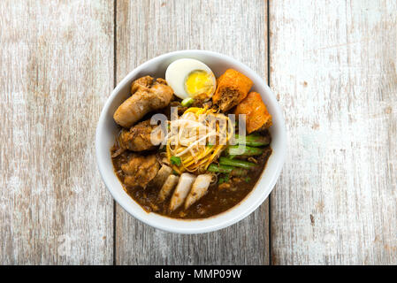 curry noodle flat lay Stock Photo