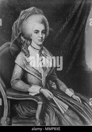 Portrait of Elizabeth Schuyler Hamilton wife of U.S. statesman and first Secretary of the Treasury Alexander Hamilton 1781. Elizabeth Schuyler Hamilton Stock Photo Alamy