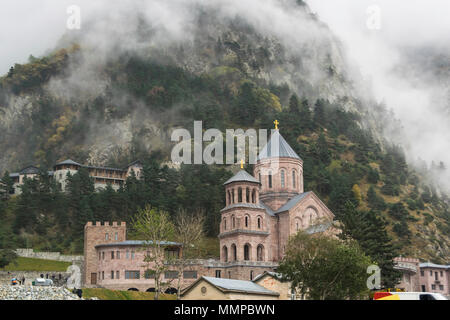 view of the Holy Archangel Monastery complex on georgia russia border. it is one of the largest churches in Georgia. photo taken on 24th september 201 Stock Photo