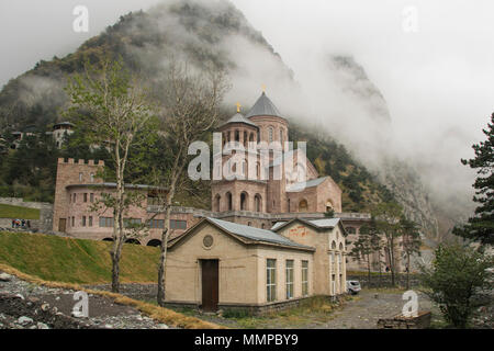 view of the Holy Archangel Monastery complex on georgia russia border. it is one of the largest churches in Georgia. photo taken on 24.09.2017, daryal Stock Photo