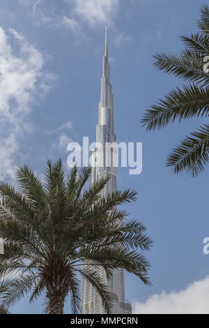 Looking up at the tallest building in the world at over 828 metres ...