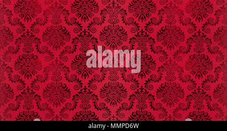 Old damask wallpaper background Stock Photo