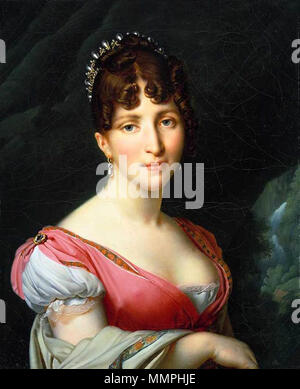 English: Portrait of Queen Hortense . between 1805 and 1809. Anne-Louis Girodet De Roucy-Trioson - Portrait of Queen Hortense - WGA09507 Stock Photo