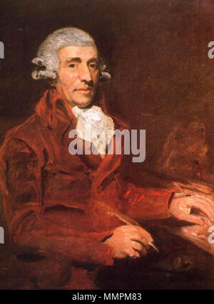 Portrait of Franz Joseph Haydn (1732-1809). February 1791. Franz Joseph Haydn 1732-1809 by John Hoppner 1791 Stock Photo