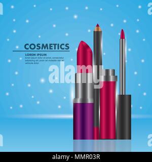 cosmetics makeup related Stock Vector