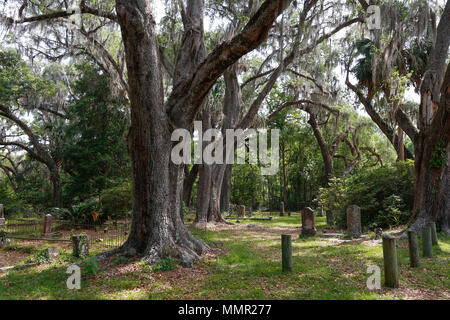 The historic Micanopy, Florida cemetery established in 1826. Stock Photo