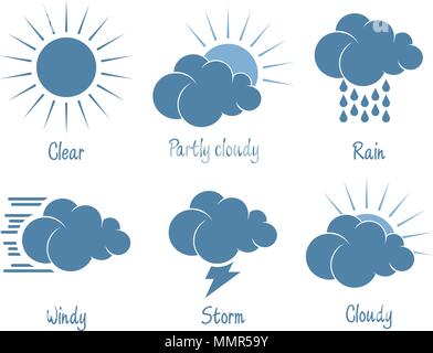 Weather forecast icon set Stock Vector