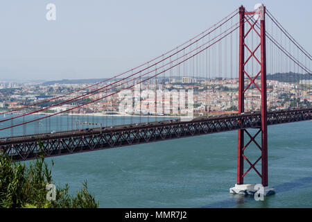 April 25 Bridge - Ponte 25 de Abril, Lisbon, Portugal Stock Photo