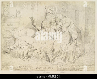 Bandelures' (King George IV; Maria Anne Fitzherbert (née Smythe); Richard Brinsley Sheridan) by Samuel William Fores Stock Photo
