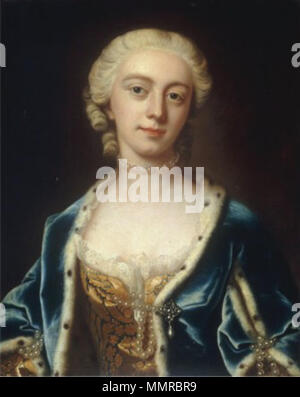 Portrait of Princess Augusta of Saxe-Gotha (1719-1772). 18th century. Barthelemy-du-pan-portrait-of-princess-augusta-of-saxe-gotha-wife-of-frederick-prince-of-wales Stock Photo