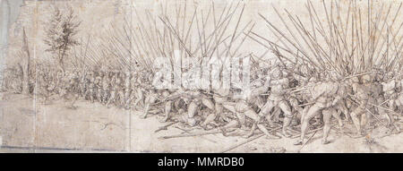 .  English: Battle Scene.  . 16th century. Battle Scene, after Hans Holbein the Younger Stock Photo